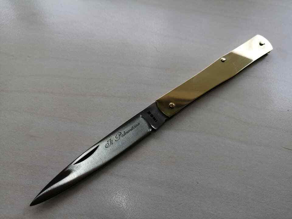 Coltello Tradizionale tipo Palermo ottone lucido Frosolone knife
