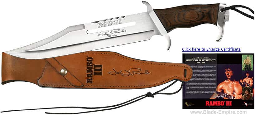 RARO!! Favoloso coltello Rambo III JOHN RAMBO signature edition RB9425