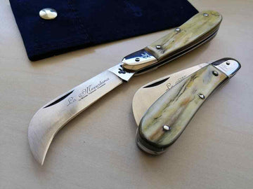 Coltello Tradizionale Roncola mezzaluna inox corno antico knife