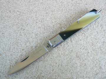 Coltello SFILATO SICILIANO IN FINTO CORNO CON TESTINA INOX Frosolone KNIFE da 19 cm